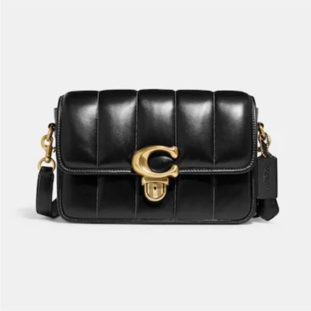 Coach black Quilted STUDIO Shoulder Bag w/SAMORGA insert & extra strap!